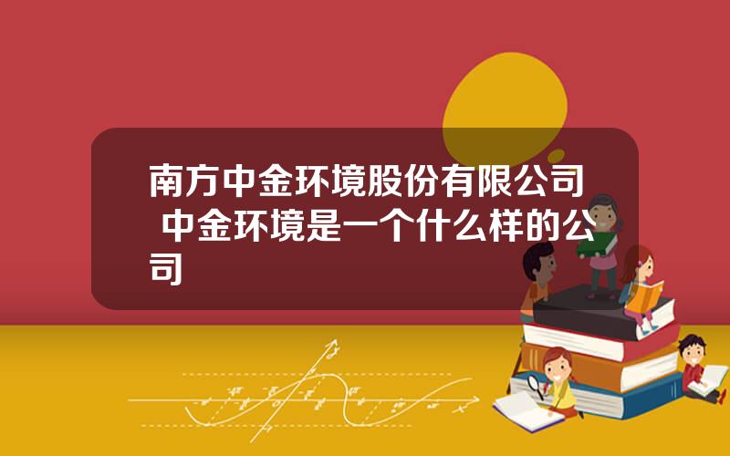 南方中金环境股份有限公司 中金环境是一个什么样的公司